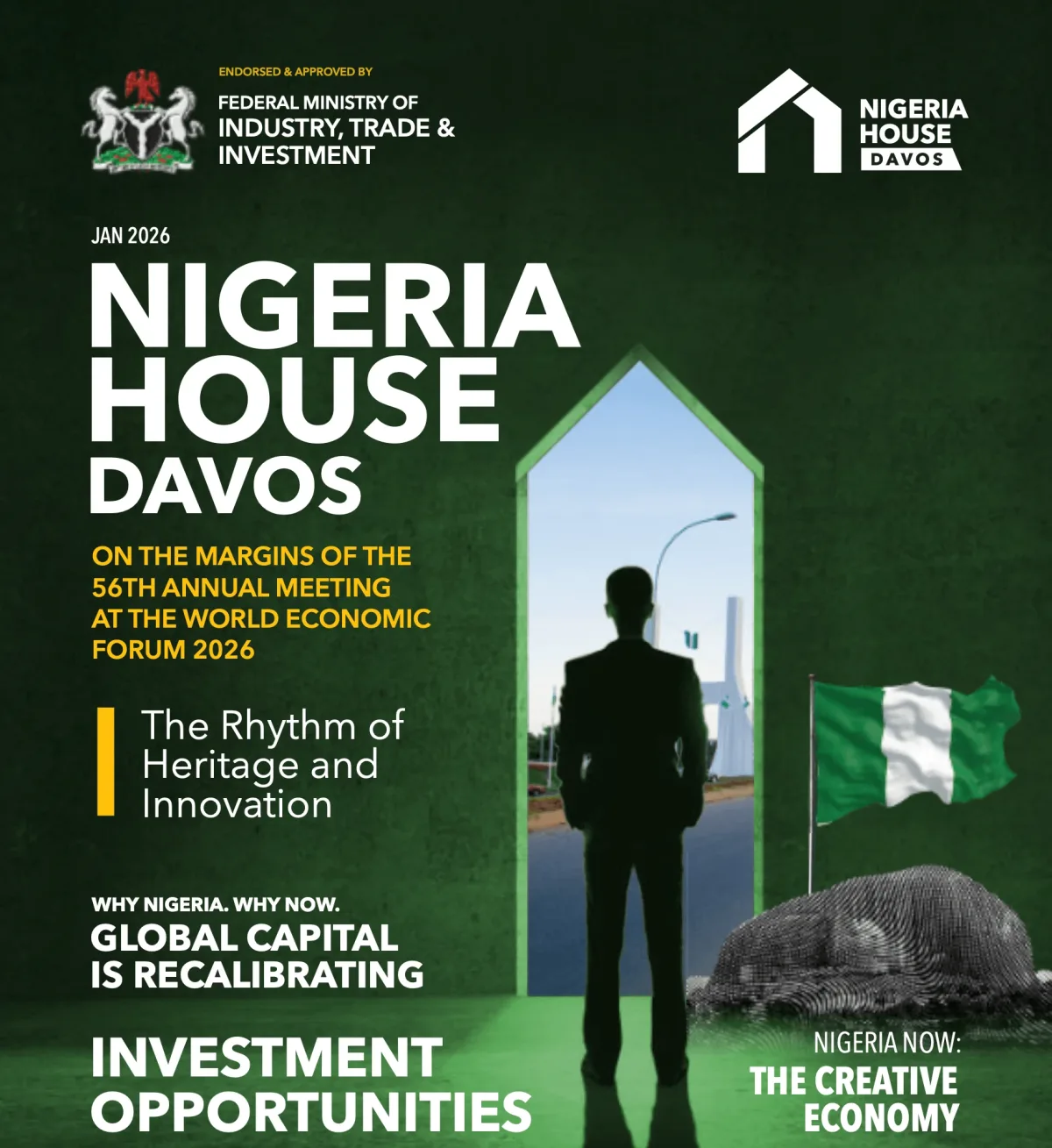 Cover of the Nigeria House Davos Brochure 2026